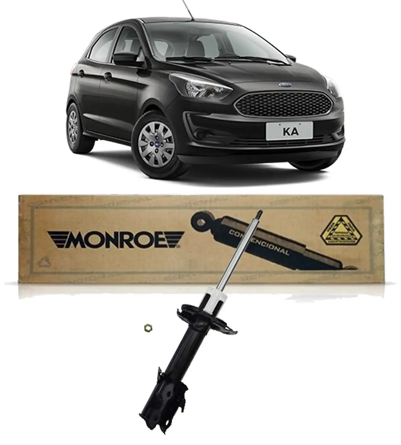 AMORTECEDOR DIANTEIRO KA 1.0 2014/ DIREITO S/BARRA