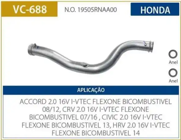 TUBO REFRIGERACAO MOTOR HONDA CIVIC 2.0 16V 2013