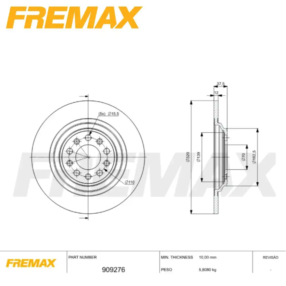 DISCO FREIO TRASEIRO JEEP COMMANDER 2.0 2022 ACIMA