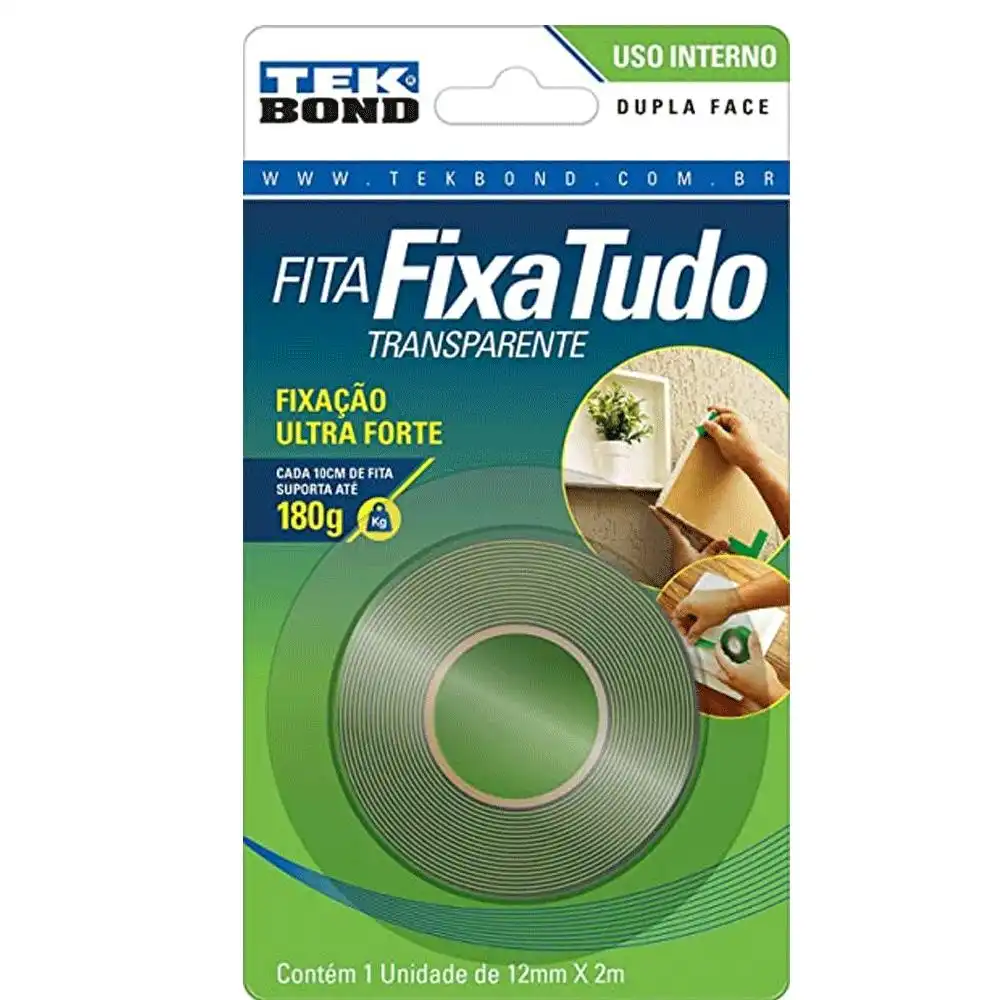 FITA DUPLA FACE TRANSPARENTE INTERNO  12MMX2M BLISTER