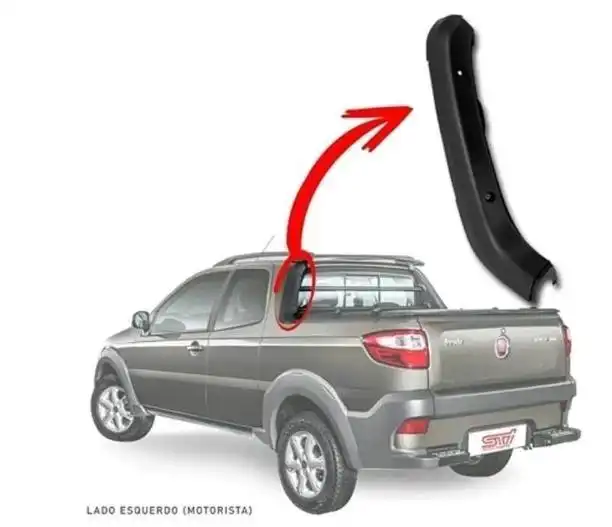 MOLDURA COLUNA PORTA FIAT STRADA 2014 A 2020 ESQ C/ BARRA