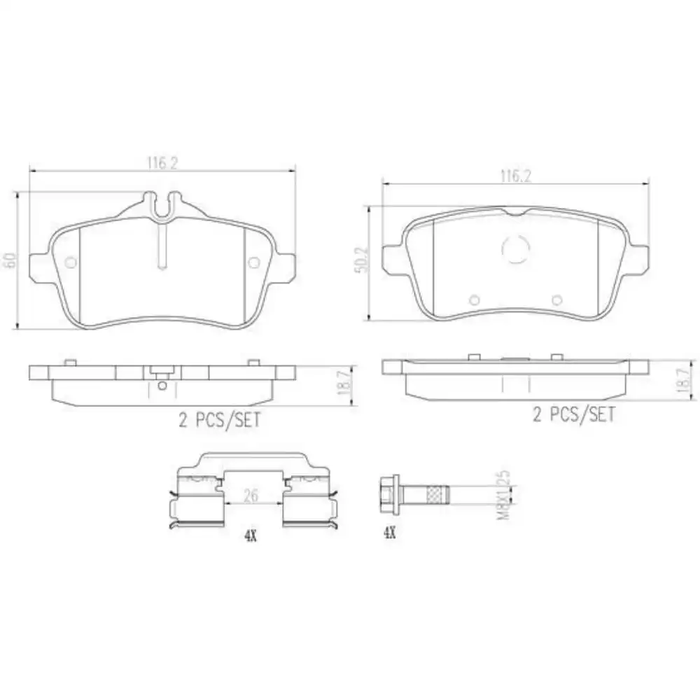 PASTILHA FREIO TRASEIRA MERCEDES ML350 2011 A 2016 CERAMICA