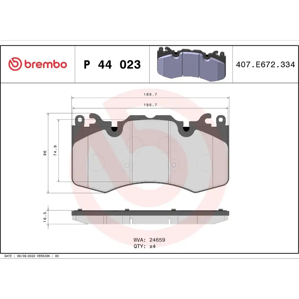 PASTILHA FREIO DIANTEIRO LAND ROVER RANGE ROVER SPORT 3.0