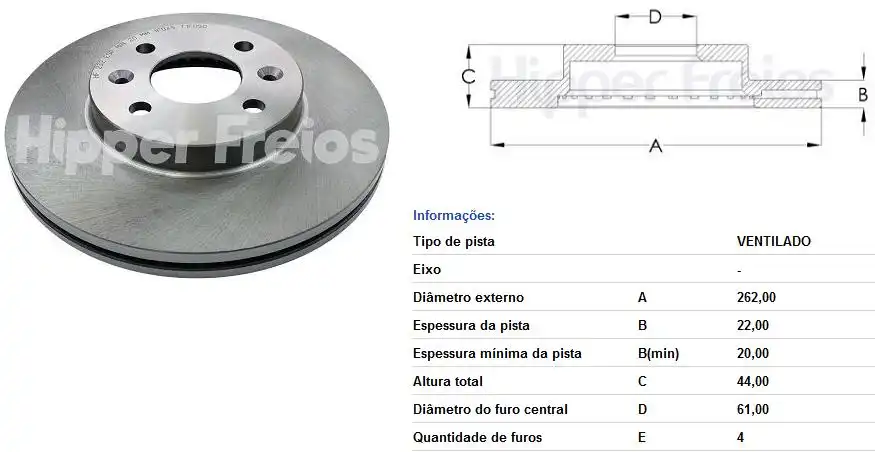 DISCO FREIO DIANTEIRO RENAULT SCENIC 1.6 2.0 1996/ VENTILADO