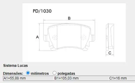 PASTILHA FREIO TRASEIRA AUDI A3 2.0 2006 A 2014