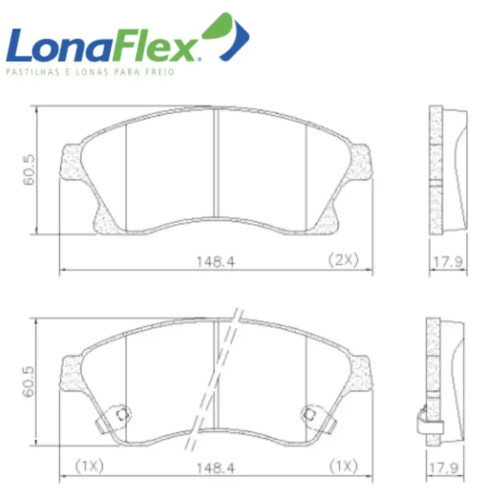 PASTILHA FREIO DIANTEIRA CRUZE 1.8 16V 2012 A 2016
