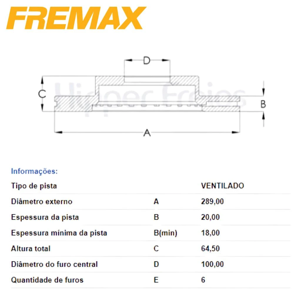 DISCO FREIO DIANTEIRO HILUX 2.8 4X4 1992 A 2004 VENTILADO