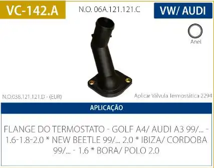 CAMARA VALVULA TERMOSTATICA GOLF 1.6 1.8 8V 1999/