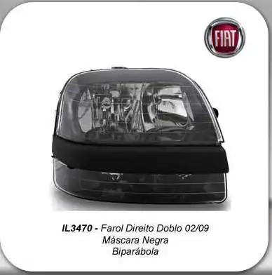 FAROL FIAT DOBLO 2002 A 2009 MASCARA NEGRA DIR