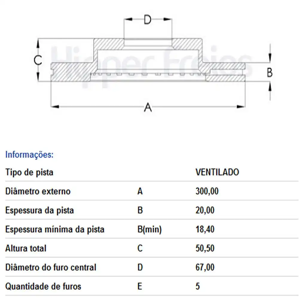DISCO FREIO TRASEIRO BMW X1 2.0 2016 ACIMA