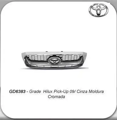 GRADE RADIADOR HILUX 2009/ CINZA  MOLDURA CROMADA