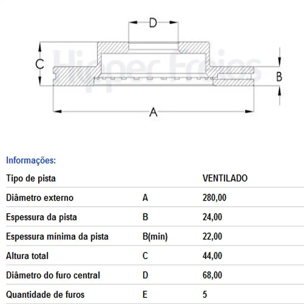 DISCO FREIO DIANTEIRO NISSAN SENTRA 2.0 2013 EM DIANTE