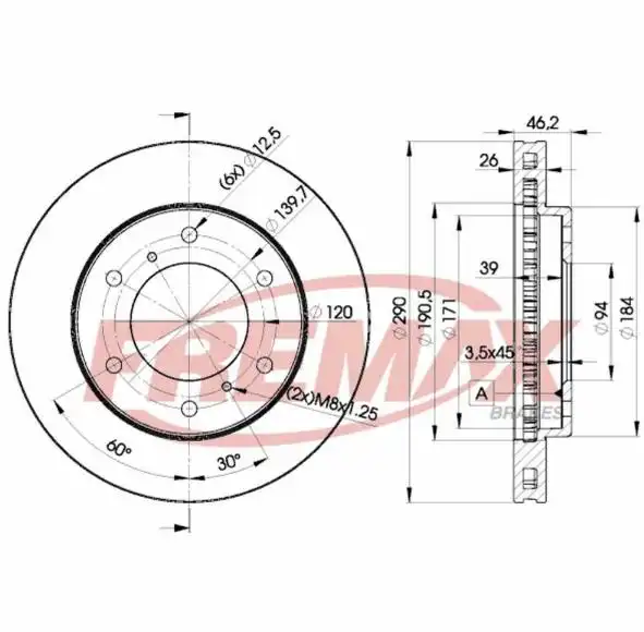 DISCO FREIO DIANTEIRO MITSUBISHI PAJERO FULL 2000 A 2006
