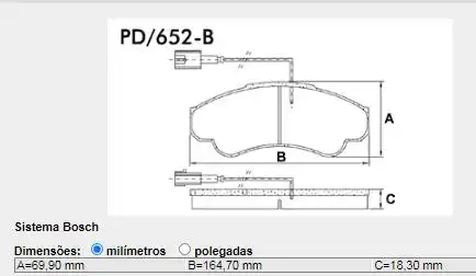 PASTILHA FREIO DIANTEIRA FIAT DUCATO 2.8 2002/