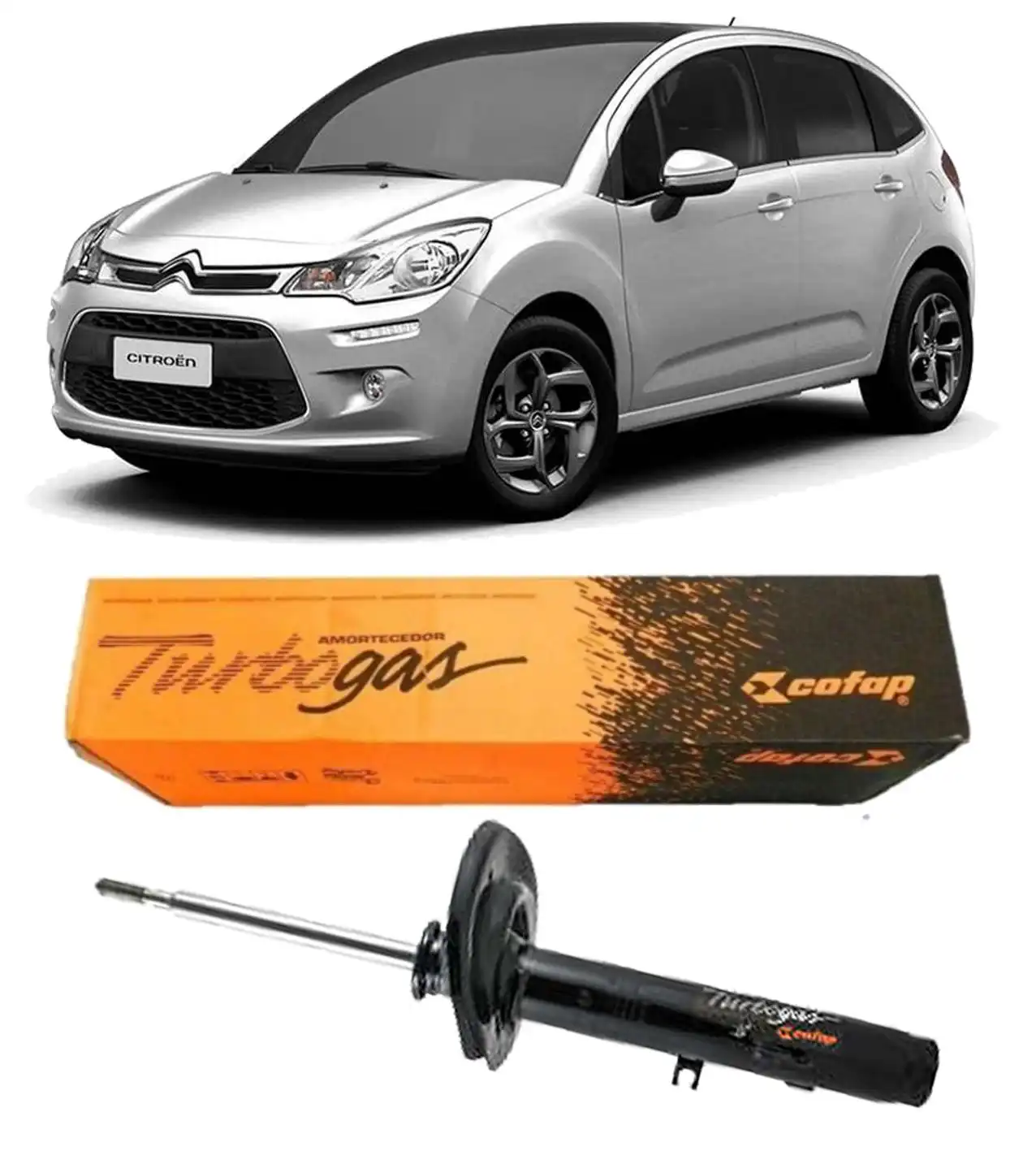 AMORTECEDOR DIANTEIRO CITROEN C3 2013 A 2021 DIR AUTOMATICO