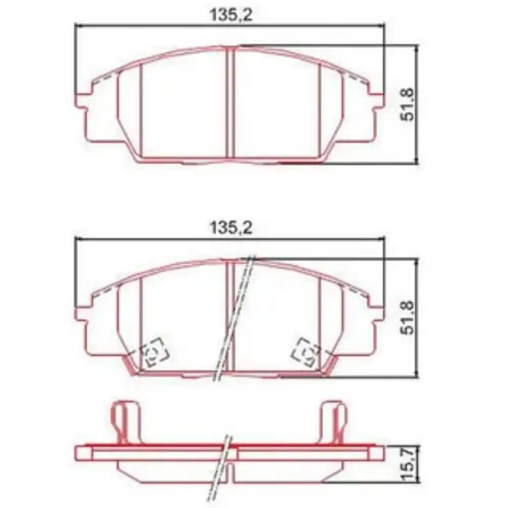 PASTILHA FREIO DIANTEIRA NEW CIVIC SI 2.0 16V 2007 A 2012