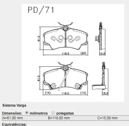 PASTILHA FREIO DIANTEIRA HONDA NEW CIVIC LXS 2007 A 2012