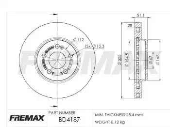DISCO FREIO VENTILADO DIANT MERCEDES A200 1.3