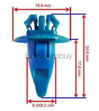 GRAMPO FIXACAO MOLDURA PARALAMA TOYOTA HILUX 05/ (AZUL) GRAN