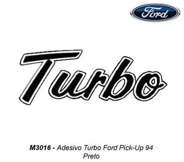 EMBLEMA ADESIVO "TURBO" PICK-UP FORD PRETO
