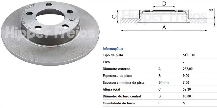 DISCO FREIO TRASEIRO GOLF 1999 A 2013