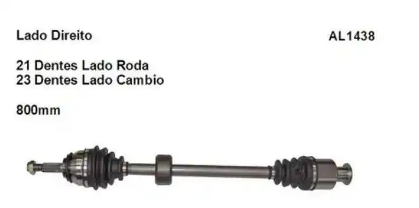 SEMI EIXO RENAULT SANDERO 1.0 16V 2008 A 2012 DIR S/ABS