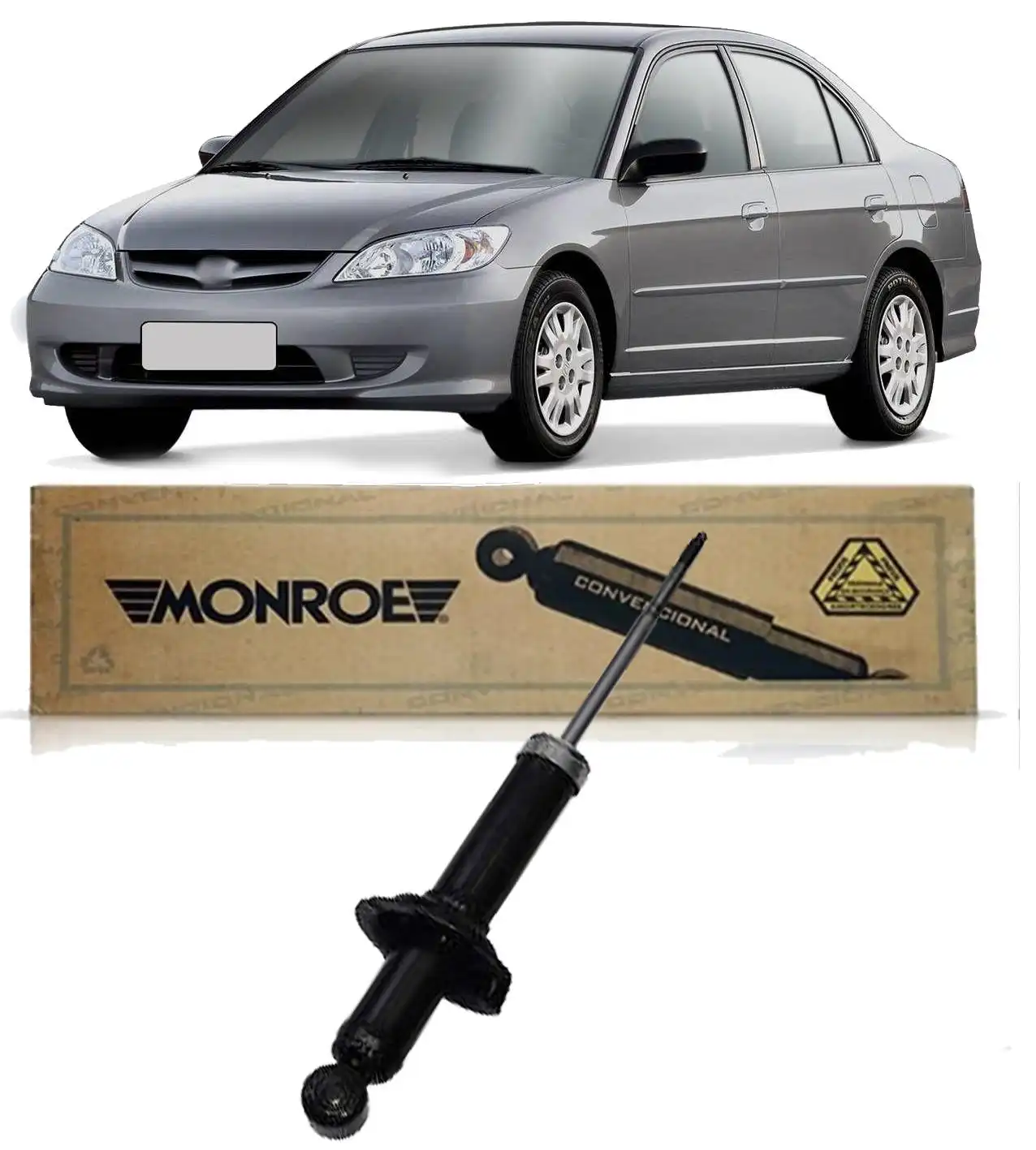 AMORTECEDOR TRASEIRO HONDA CIVIC 2001 A 2005