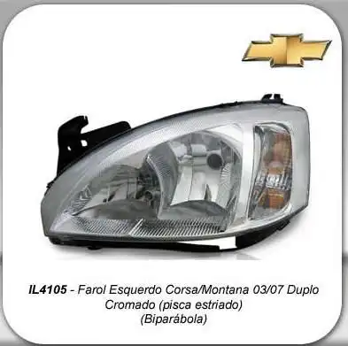 FAROL CORSA MONTANA 2003 A 2007 DUPLO CROMADO