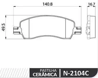 PASTILHA FREIO DIANTEIRA PULSE DRIVE 1.3 2022 ACIMA CERAMICA