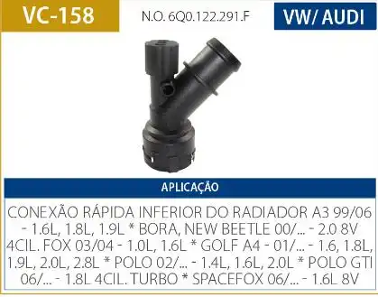 TUBO CONEXAO DAGUA GOLF 1.6 8V 2000 A 2011 - INF RADIADOR