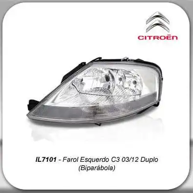 FAROL CITROEN C3 2004 A 2012 ESQ CROMADO