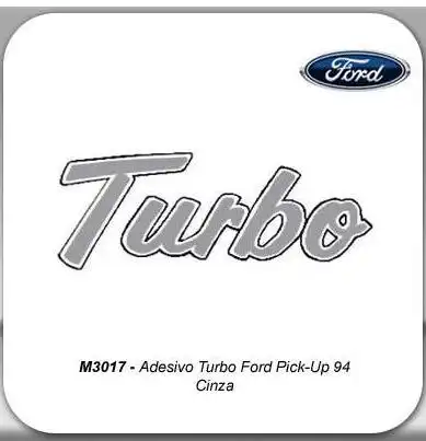 EMBLEMA ADESIVO "TURBO" CINZA F-1000 94/