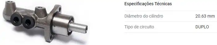 CILINDRO MESTRE FREIO GM CELTA 2001 A 2005 S/ABS