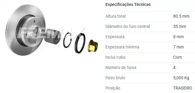 DISCO FREIO TRAS RENAULT MEGANE 1.6 1997 A 2012