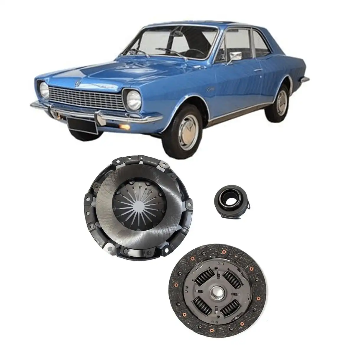 KIT EMBREAGEM CORCEL 1 ATE 1977 SEM ROLAMENTO REMANUFATURADO
