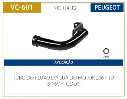 TUBO REFRIGERACAO MOTOR PEUGEOT 206 1.0 16V 1999/