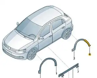 MOLDURA PARALAMA GOL G VII TRACK TRAS DIR (PTE PARACHOQUE)