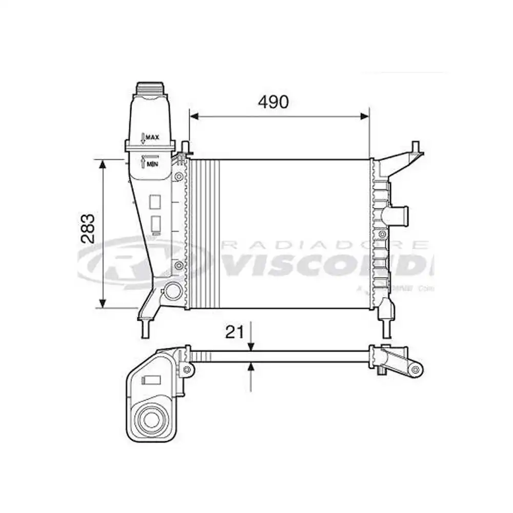 RADIADOR CELTA ATÉ 2006 S/AR C/ RESERVATORIO