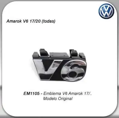 EMBLEMA "V6" AMAROK 2017/ (MODELO ORIGINAL)