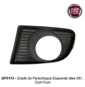 GRADE PARACHOQUE FIAT IDEA 05/ ESQ C/ FURO