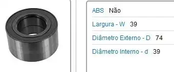 ROLAMENTO RODA DIANTEIRA VECTRA 2.0 8V 1996 A 2010