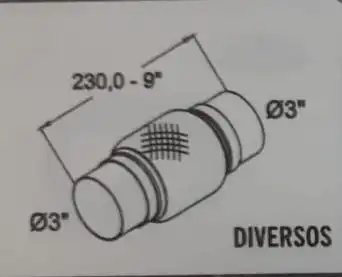 TUBO FLEXIVEL SAIDA MOTOR UNIVERSAL "3" MED 230MM