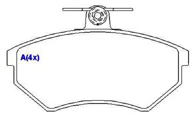 PASTILHA FREIO DIANTEIRA GOLF GL GLX GTI 2.0 1995/ SEM MOLA