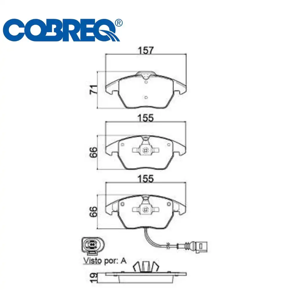 PASTILHA FREIO DIANTEIRA AUDI A3 1.6 1.9 2.0 3.2 V6 2003/ CE