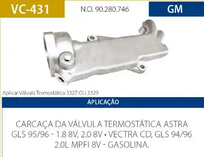 CARCACA VALVULA TERMOSTATICA ASTRA 1.8 2.0 8V 1995 A 1996