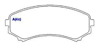 PASTILHA FREIO DIANTEIRA PAJERO FULL 2002/ SISTEMA AKEBONO