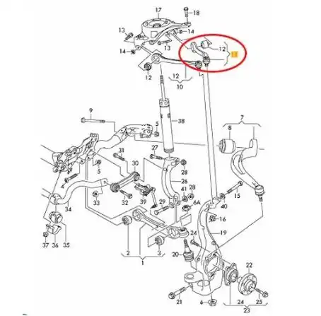 BRACO SUSP DIANT SUP AUDI A4 A5 2008 A 2016 ESQ (CURVO)