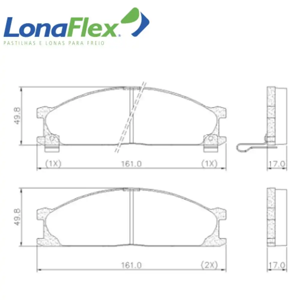 PASTILHA FREIO DIANTEIRA NISSAN FRONTIER 1998 A 2007