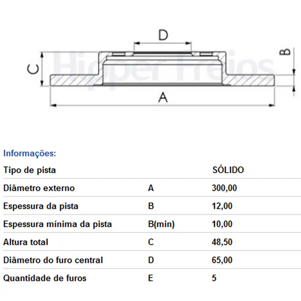 DISCO FREIO TRASEIRO GOLF 1.4 TSI 2014/