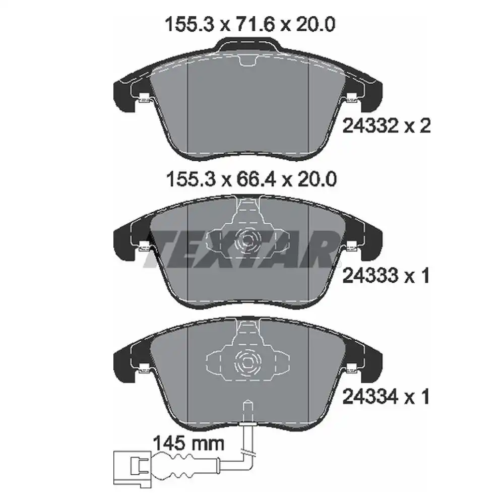 PASTILHA FREIO DIANTEIRA TIGUAN 2.0 TSI 16V 2009/